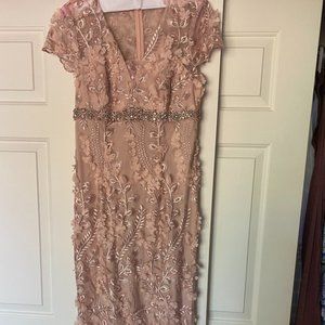 Rose/ Blush Applique Long Mother of Bride Gown, 8